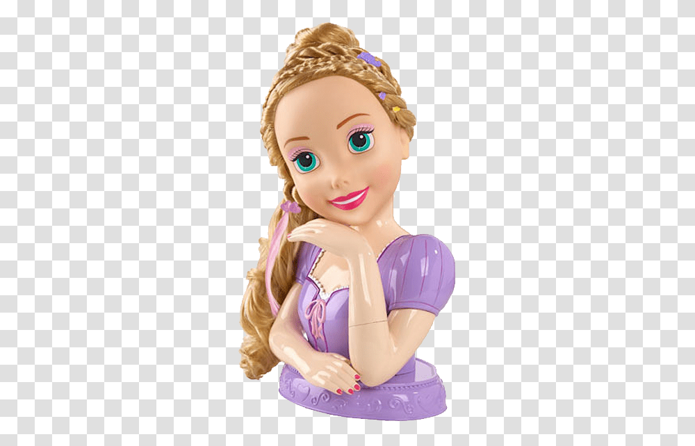 Disney Princess Rapunzel Deluxe Styling Head Disney Princess Deluxe Rapunzel Styling Head, Doll, Toy Transparent Png