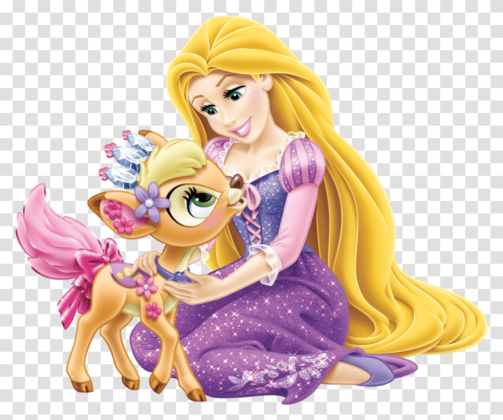 Disney Princess Rapunzel With Little Deer Disney Princes, Doll, Toy, Figurine, Barbie Transparent Png