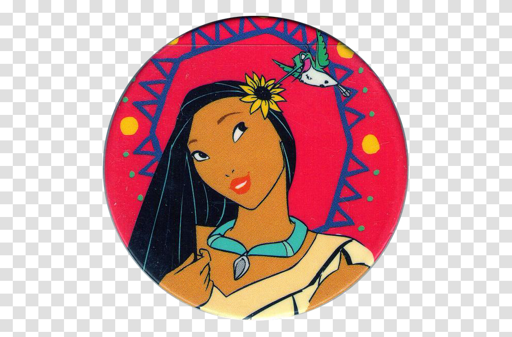 Disney's Pocahontas Milk Caps Flit Pocahontas Circle, Logo, Applique Transparent Png