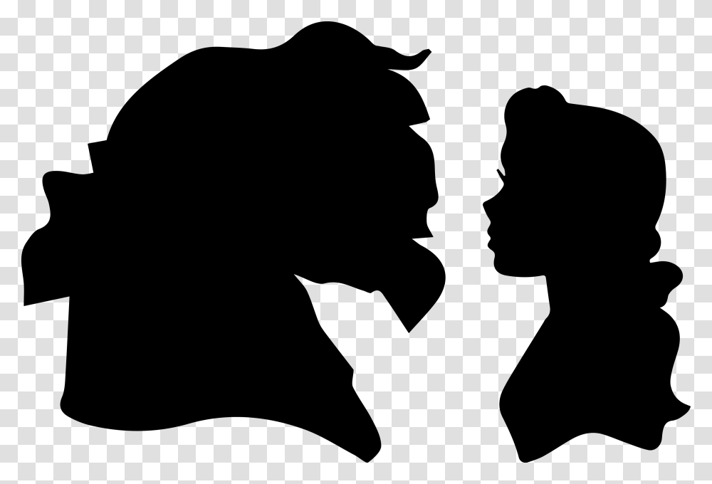 Disney Silhouette Beauty And The Beast, Person, Human, Stencil, Hand Transparent Png