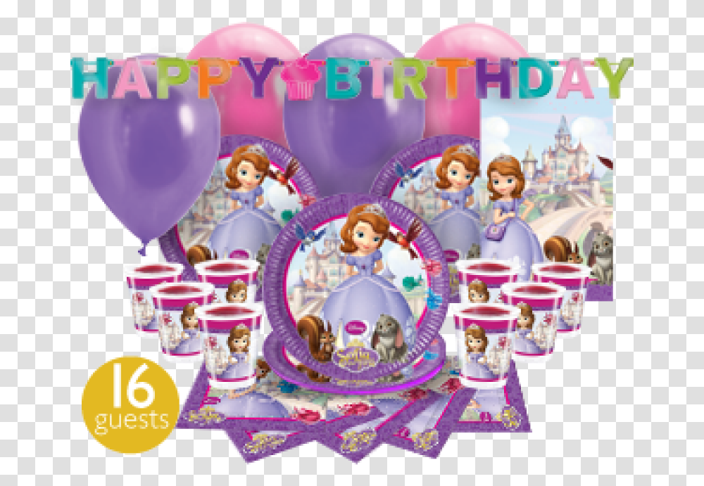 Disney Sofia The First Ultimate Guests All Balloon, Birthday Party, Porcelain, Leisure Activities Transparent Png