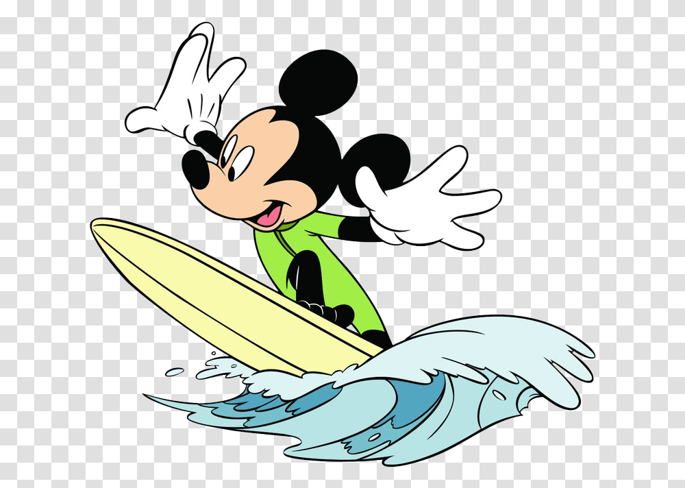 Disney Surfboard Clipart Mickey Mouse Beach Party, Animal, Bird, Frisbee Transparent Png