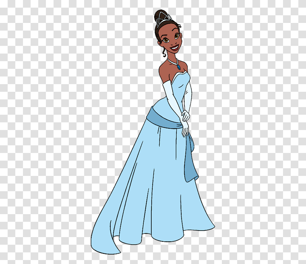 Disney The Princess And Frog Crown Princess And The Frog Tiana Blue, Clothing, Dress, Female, Person Transparent Png