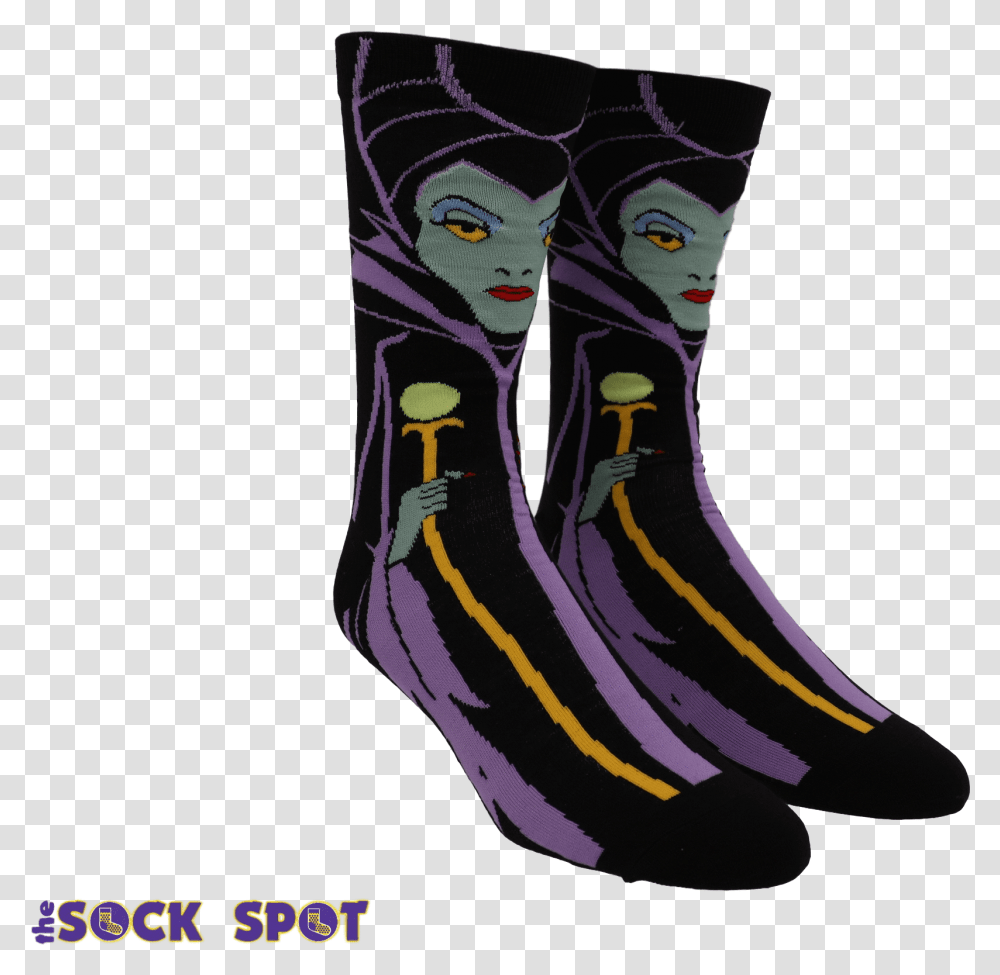 Disney Villain Maleficent 360 Socks Disney Villains Socks, Clothing, Apparel, Footwear, Boot Transparent Png
