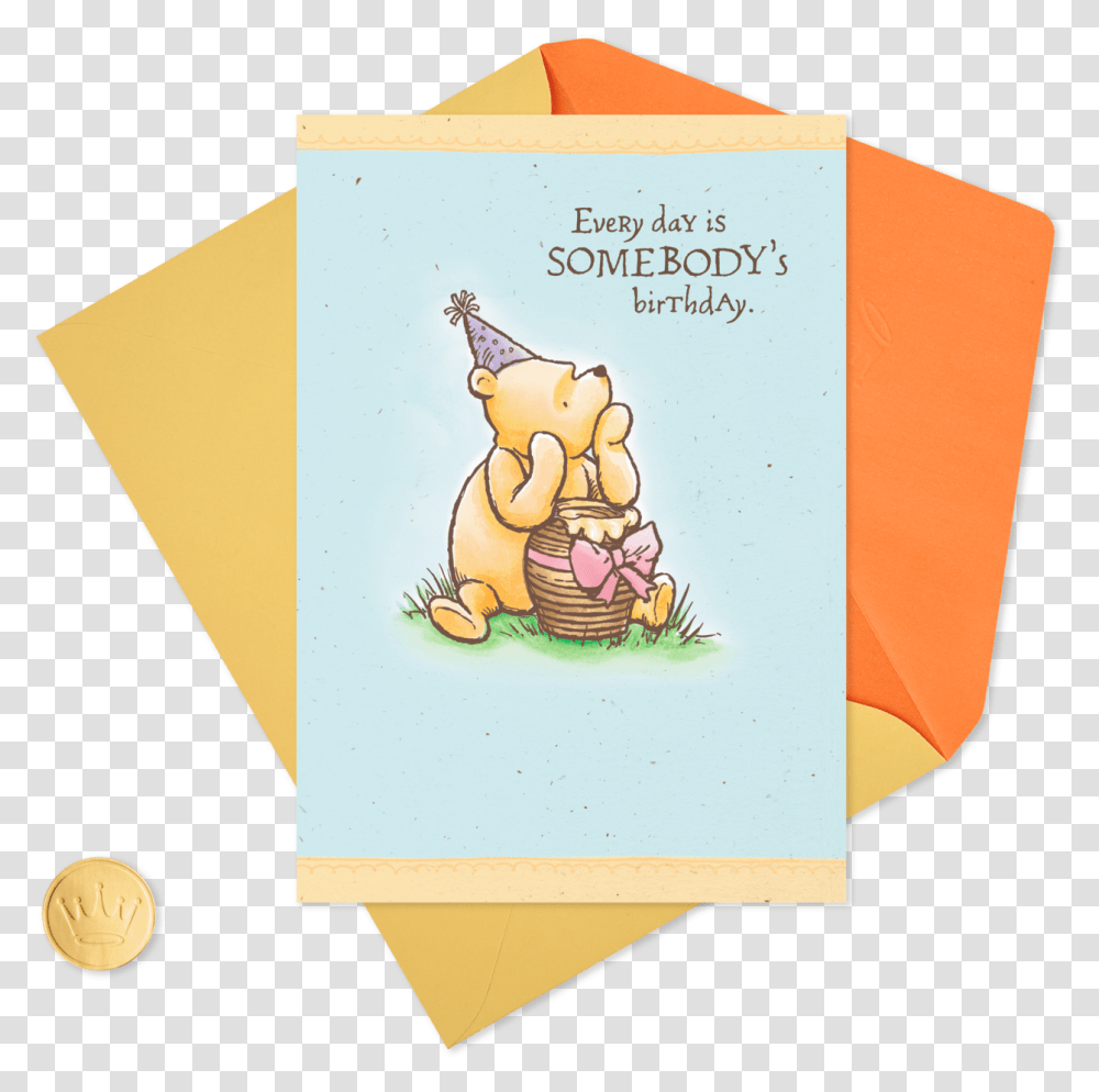 Disney Winnie The Pooh Special Somebody Birthday Card 60th Birthday Wishes Winnie The Pooh, Envelope, Mail, Greeting Card Transparent Png