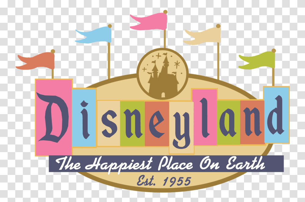 Disneyland Logo Disneyland, Label, Text, Vegetation, Plant Transparent Png