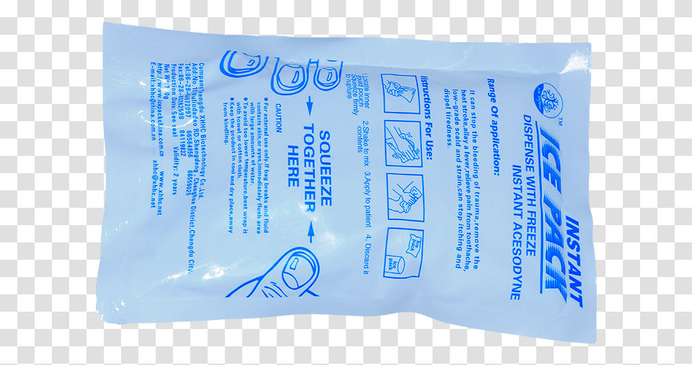 Disposable Ice Pack In Box Use Cooler Ice Cool Freezer Electric Blue, Word, Bottle, First Aid Transparent Png