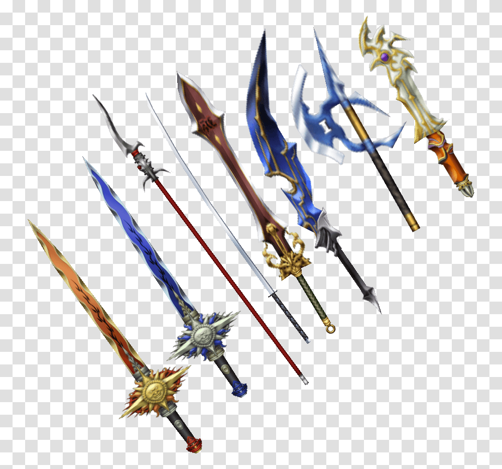 Dissidia 012 Gilgamesh Weapons Gilgamesh Final Fantasy Sword, Weaponry, Spear, Emblem Transparent Png