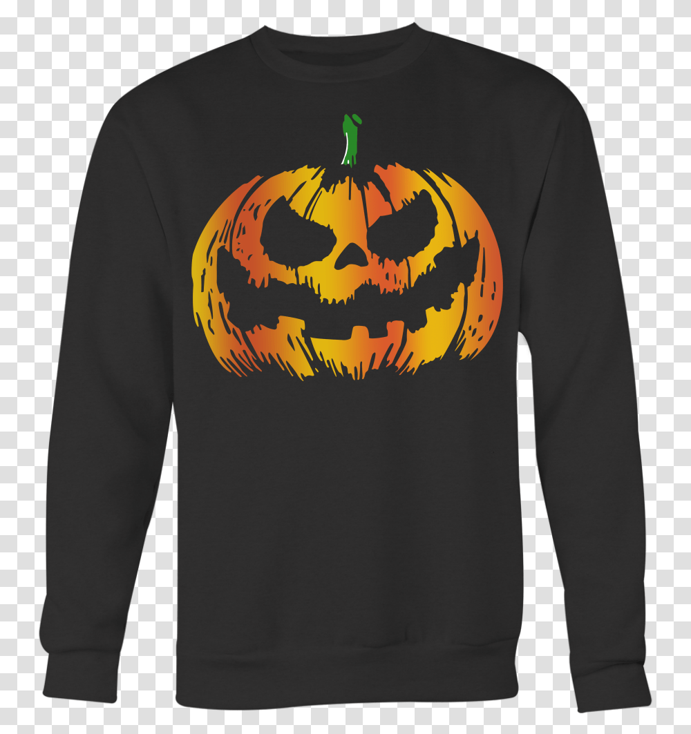 Disstressed Pumpkin Face Horror T Shirt, Sleeve, Apparel, Long Sleeve Transparent Png