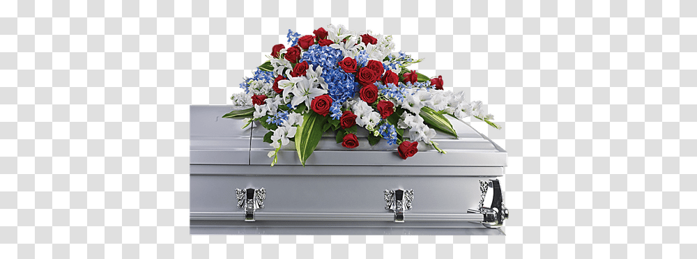 Distinguished Service Casket Spray Casket Spray With Red White And Blue, Funeral, Plant, Wedding Cake, Dessert Transparent Png