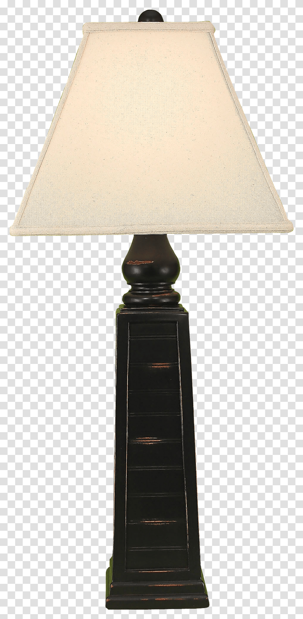 Distressed Black Pyramid Table Lamp Lamp, Lampshade Transparent Png