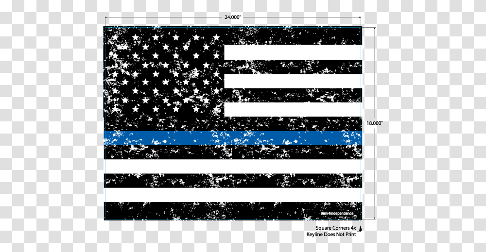 Distressed Thin Blue Line Flag, Monitor, Label, Number Transparent Png