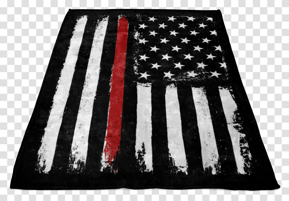Distressed Thin Red Line Stars And Stripes Fleece Blanket Flag Of The United States, Tarmac, Asphalt, Road, Zebra Crossing Transparent Png