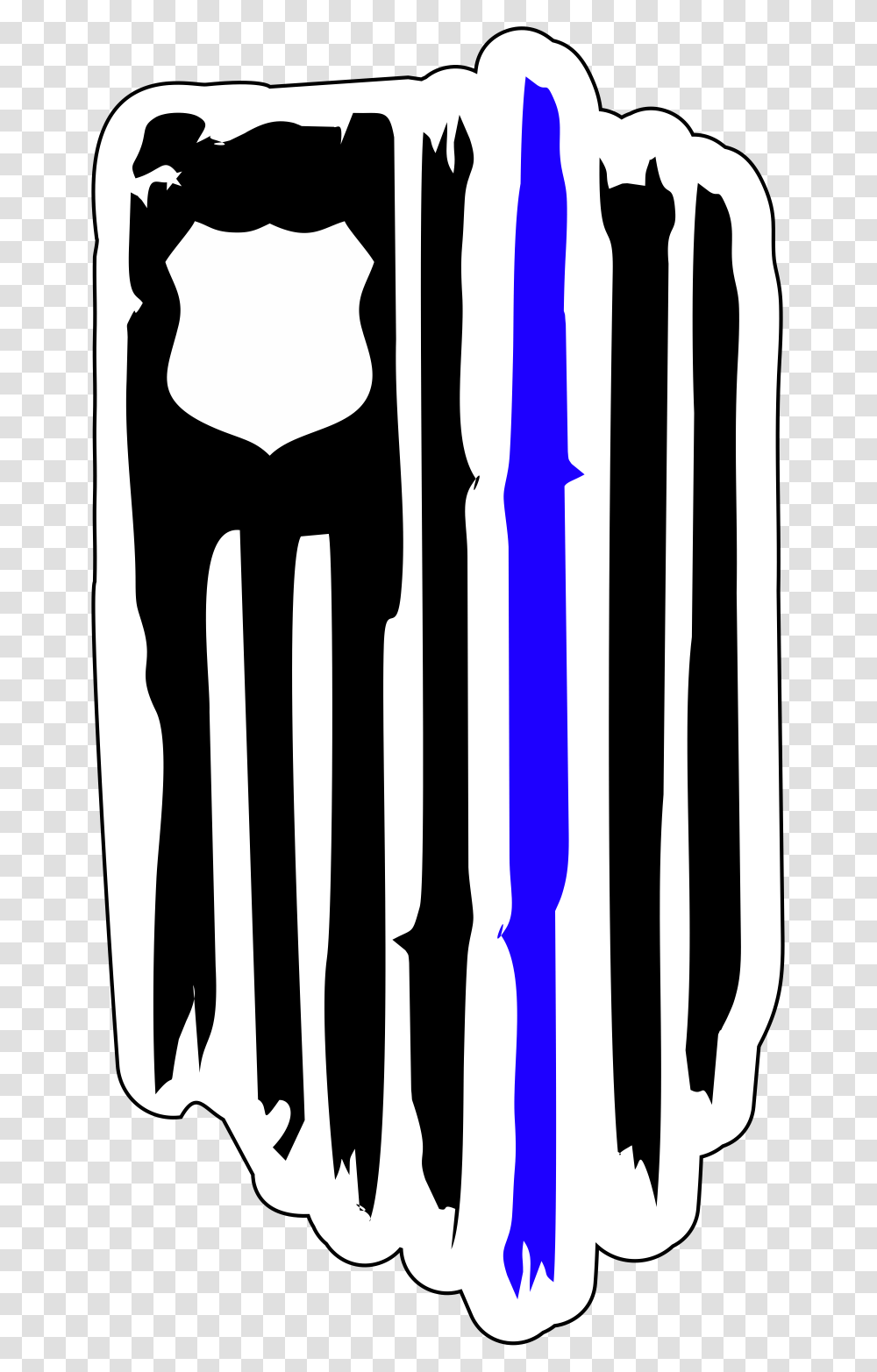 Distressed Usa Flag W Police Badge Thin Blue Line, Fork, Cutlery, Label Transparent Png