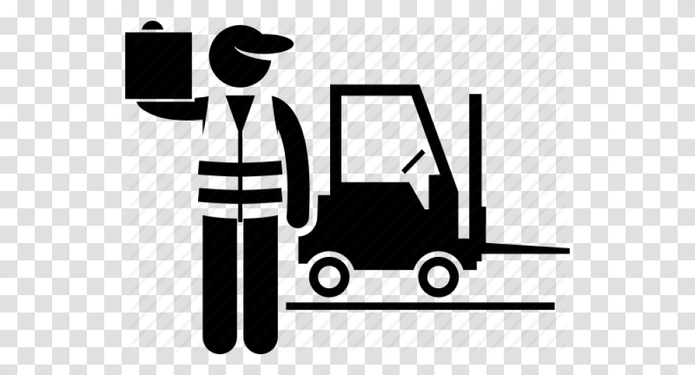 Distribution Center Clipart Man Forklift Icon, Chair, Furniture, Piano, Leisure Activities Transparent Png