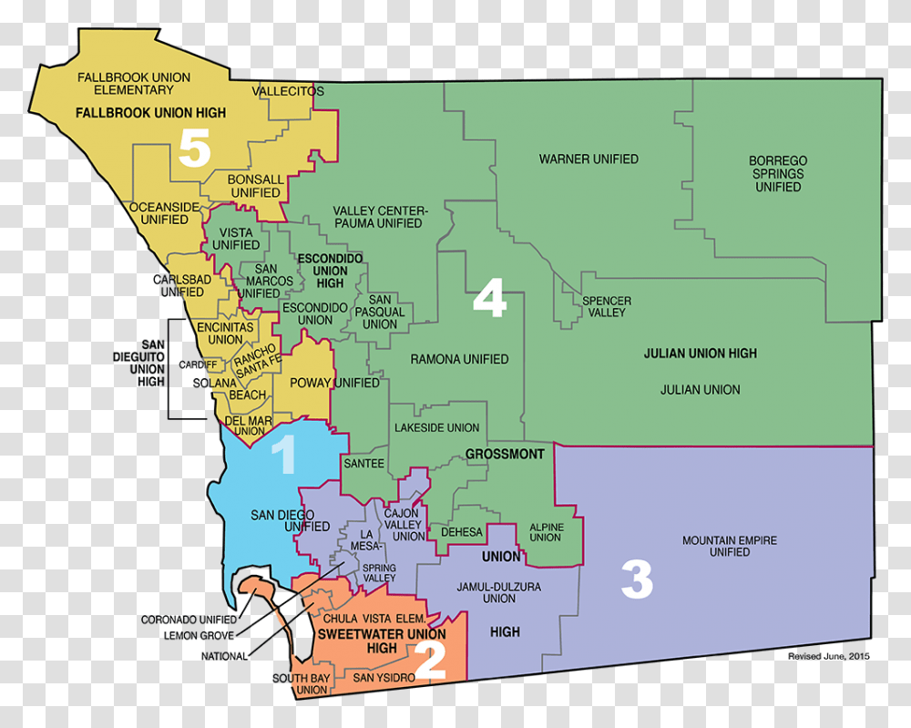 District Map Outlining Areas For Each Trustee San Diego County Map, Plot, Diagram, Atlas, Vegetation Transparent Png