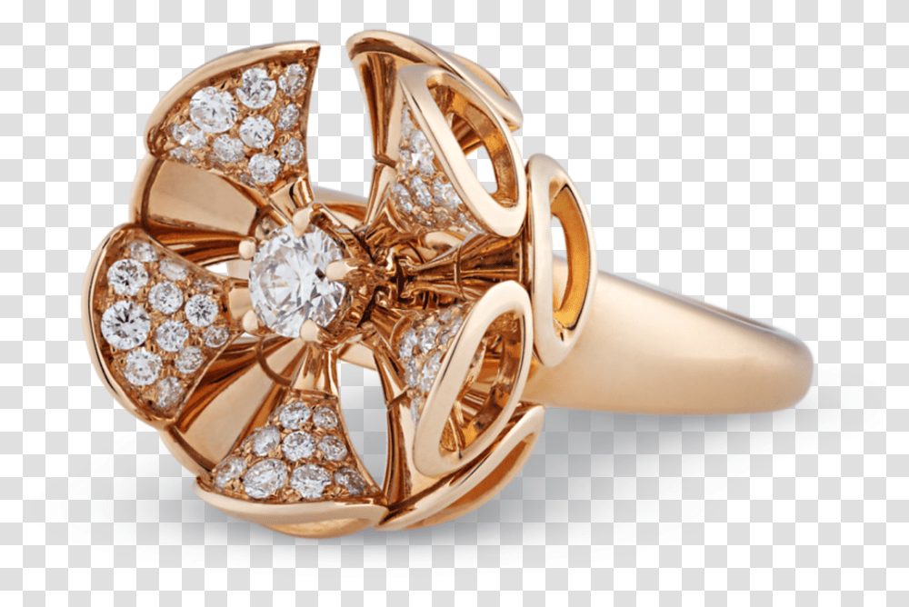 Diva Diamond Ring By Bulgari Engagement Ring, Accessories, Accessory, Jewelry, Gold Transparent Png