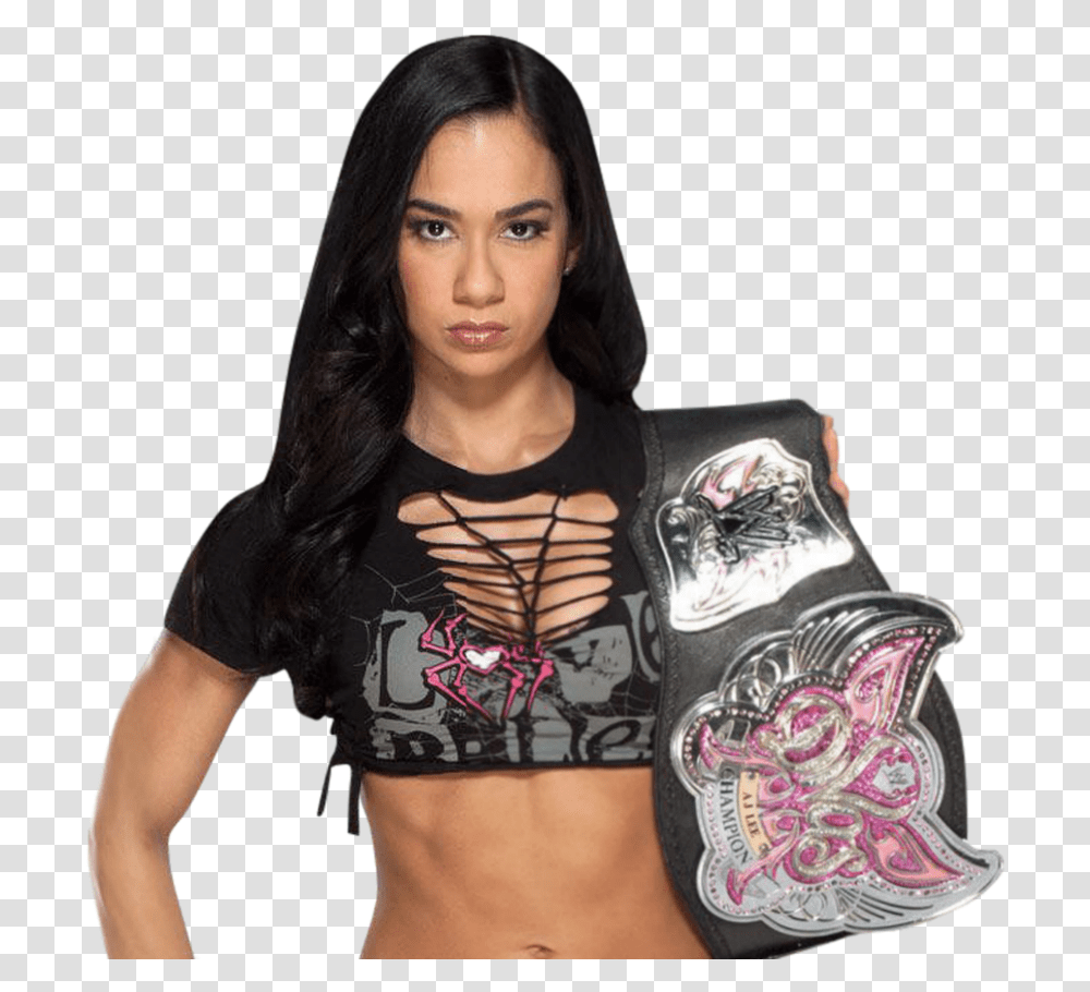 Divas Championship Wwe Hell In A Cell 2013 Aj Lee, Person, Skin, Stomach Transparent Png