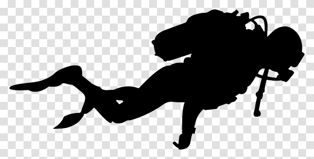 Diver, Person, Silhouette, Dog, Pet Transparent Png