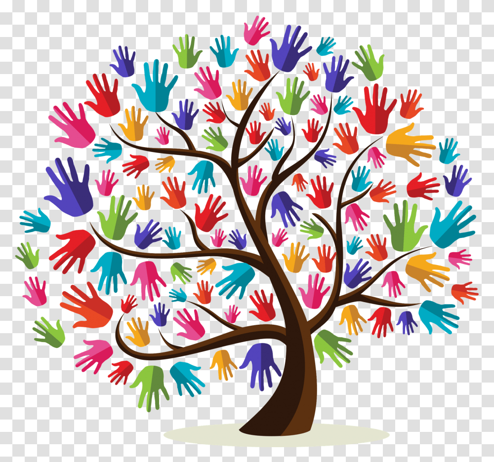 Diversity Clipart Business Group Tree With Hands As Leaves, Graphics, Floral Design, Pattern, Modern Art Transparent Png