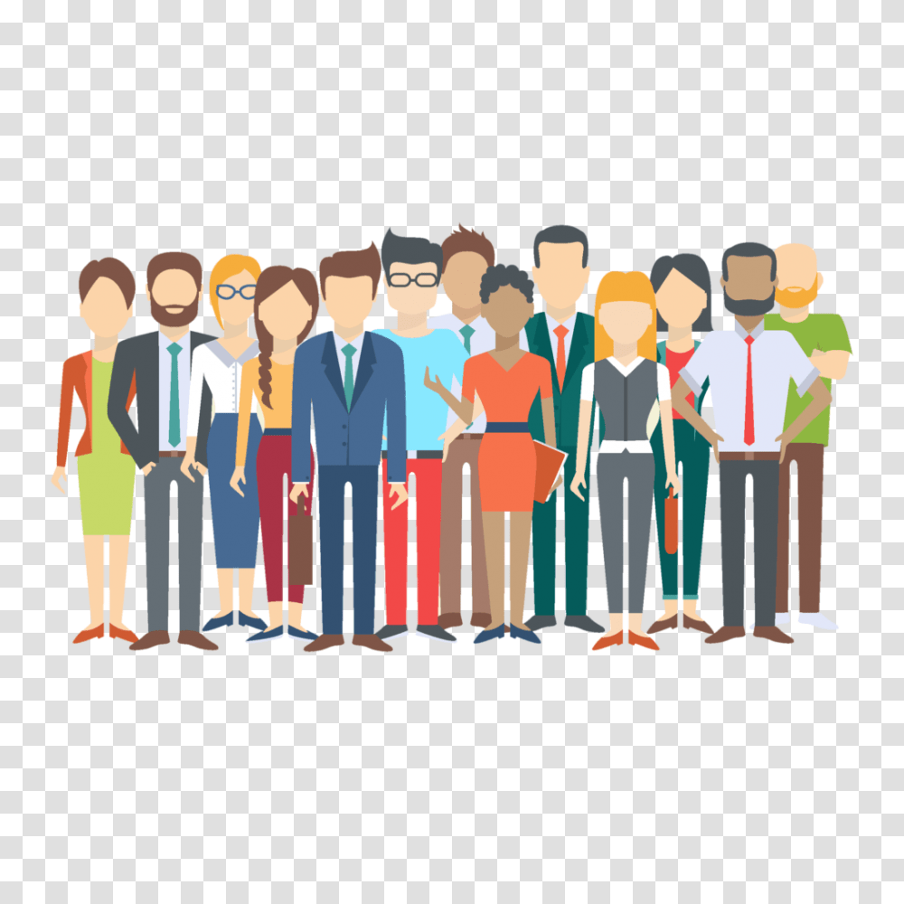 Diversity In The Workplace Group Of People Illustration Diversity, Person, Standing, Crowd, Drawing Transparent Png