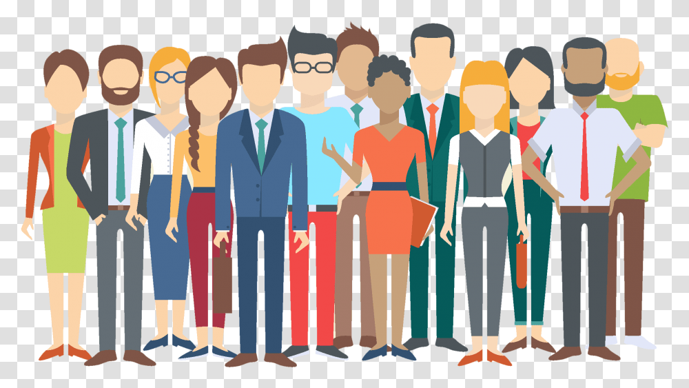 Diversity In The Workplace Group Of People Illustration, Person, Crowd, Standing, Family Transparent Png