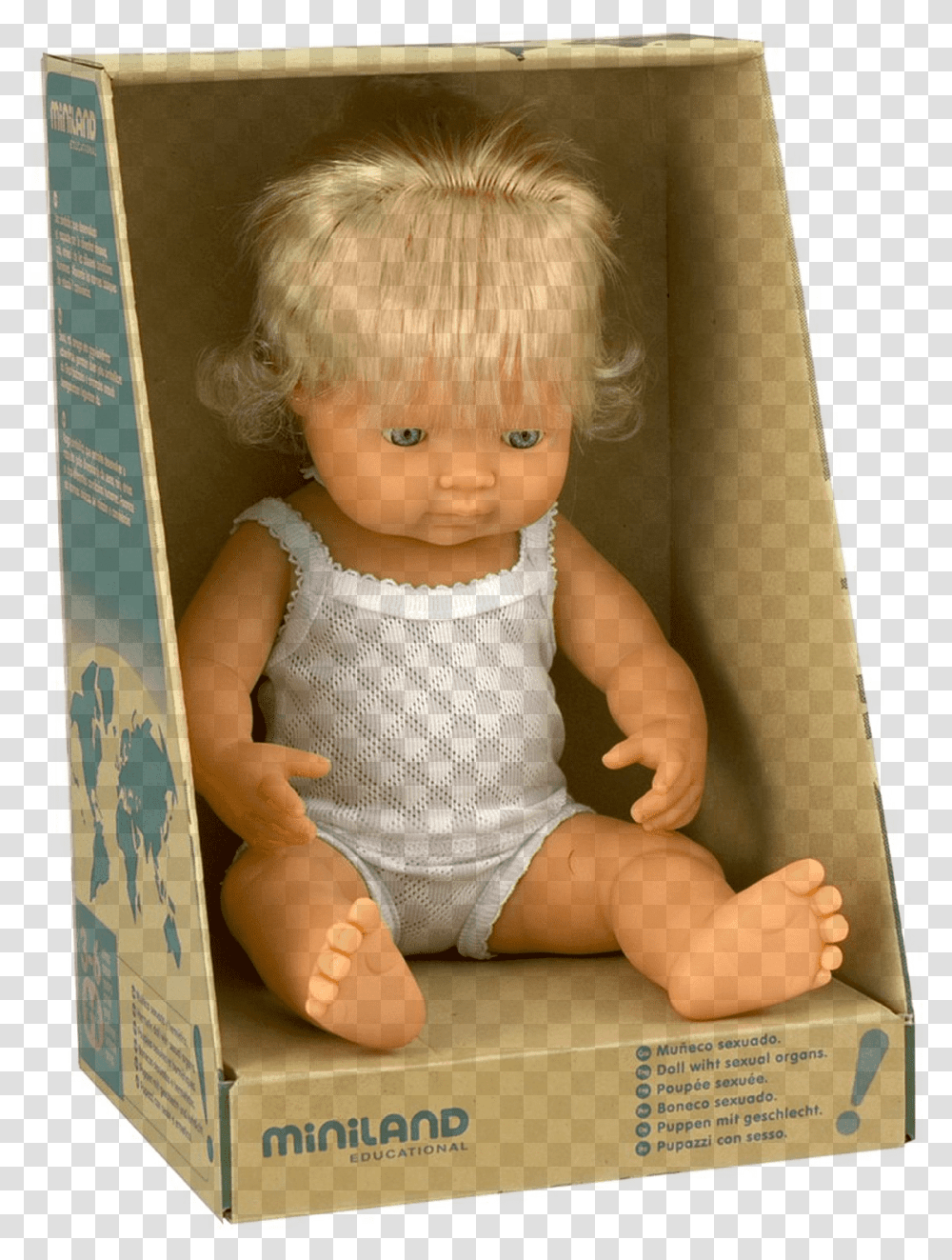 Diversity Toys Miniland Anatomically Correct Baby Doll Caucasian Girl, Furniture, Person, Human, Figurine Transparent Png