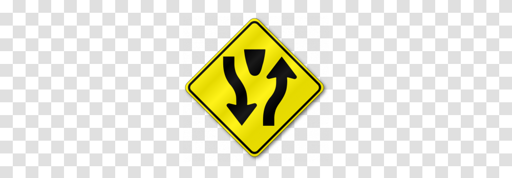 Divided Highway Sign, Road Sign, Stopsign Transparent Png