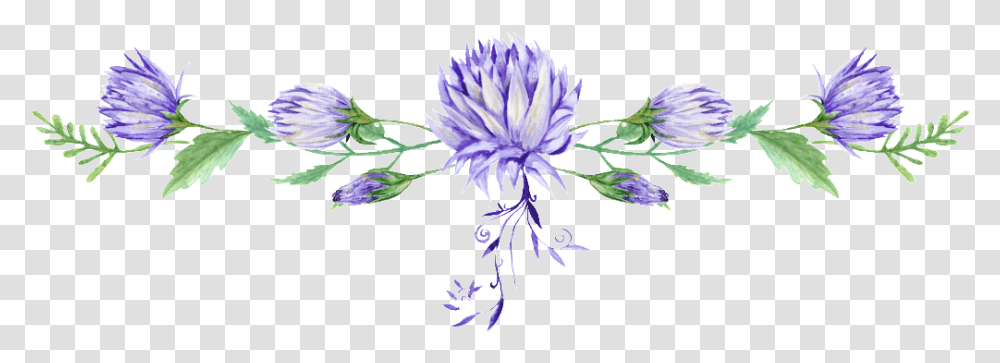 Dividing Line Flowers Watercolor Line, Plant, Floral Design, Pattern Transparent Png