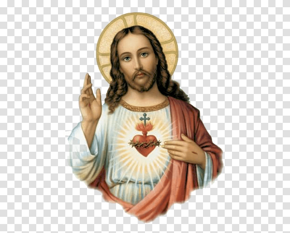 Divine Mercy Sacred Heart Of Jesus And Host, Person, Human, Clothing, Apparel Transparent Png
