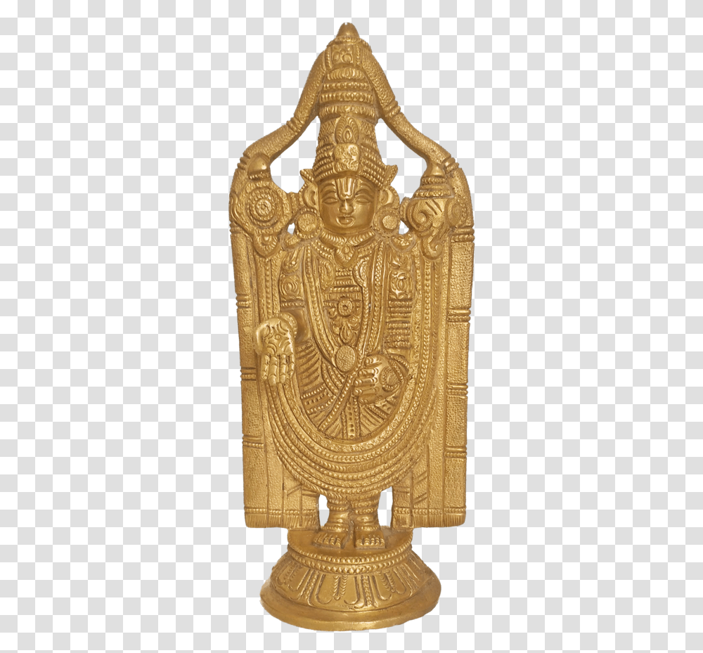 Divine Sri Tirupati Balaji Brass Statue 3 X 8 Inch Statue, Gold, Architecture, Building Transparent Png