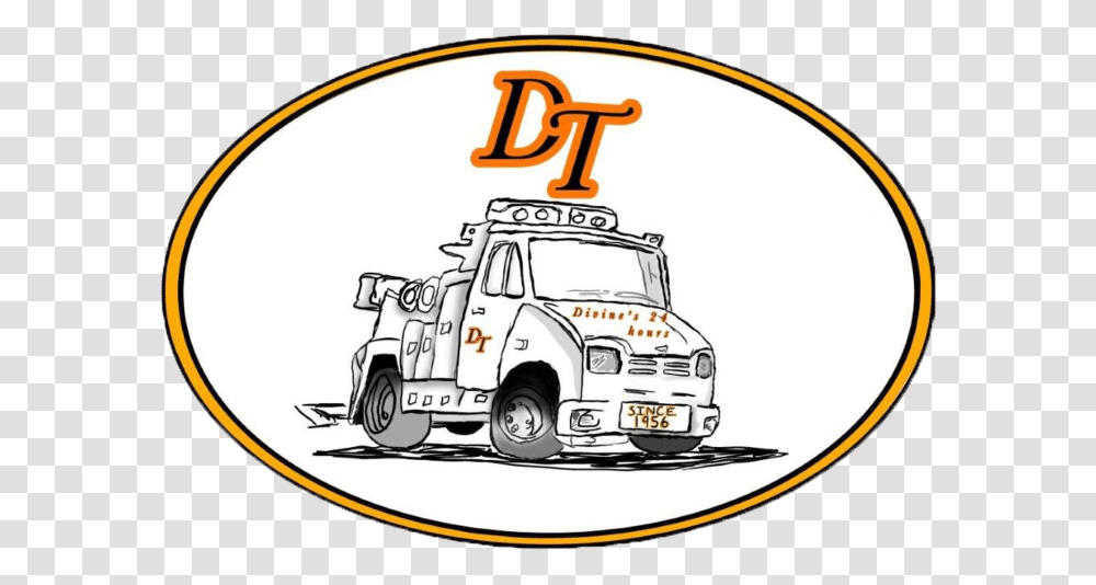 Divines Towing Logo New Truck, Transportation, Vehicle, Bumper, Label Transparent Png