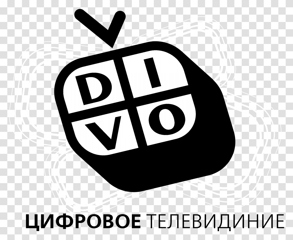 Divo Tv Logo Black And White Apple, Label, Stencil Transparent Png