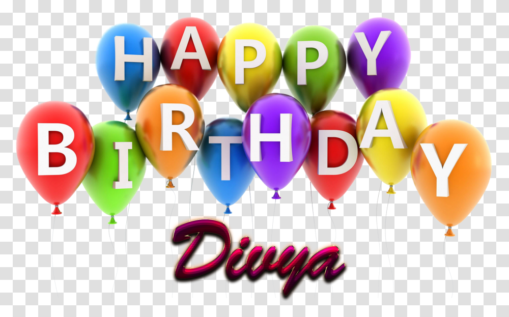 Divya Happy Birthday Balloons Name Happy Birthday Dusty, Crowd Transparent Png