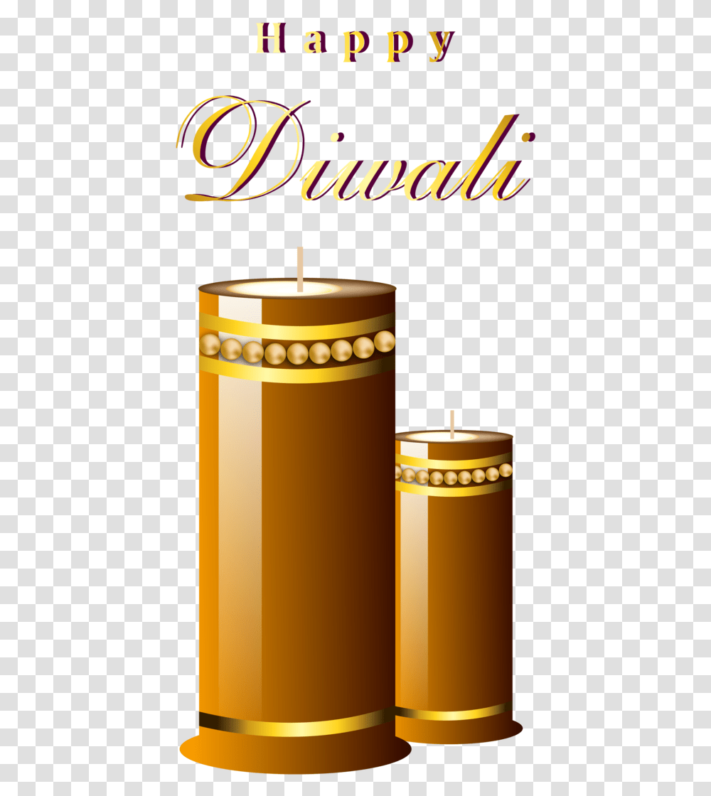 Diwali Candle Diya Cylinder Yellow For Happy Diwali Full Size, Lamp, Architecture, Building, Pillar Transparent Png