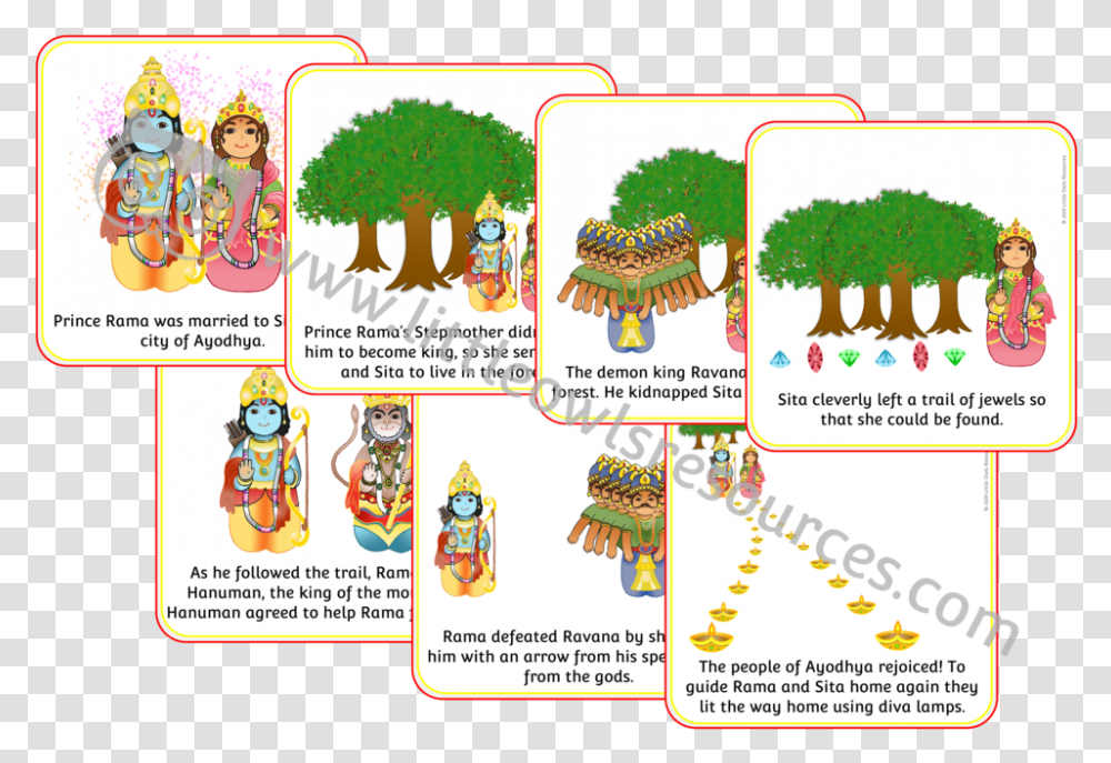Diwali Story Sequence Cards Cover Tree, Label, Animal, Mammal Transparent Png