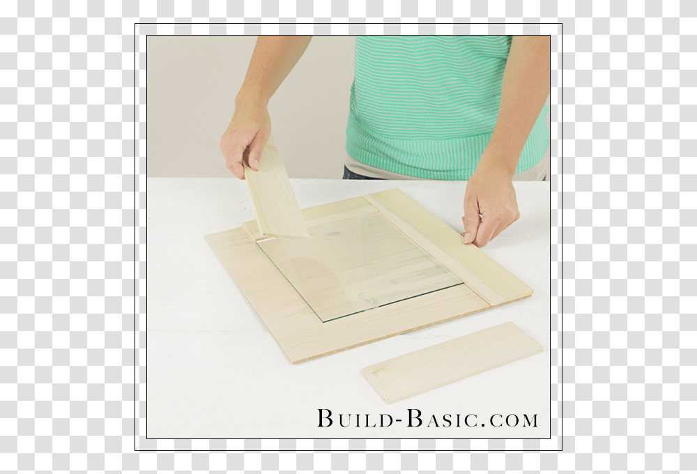 Diy Burlap Picture Frame By Build Basic Step Plywood, Person, Tabletop, Furniture, Flooring Transparent Png