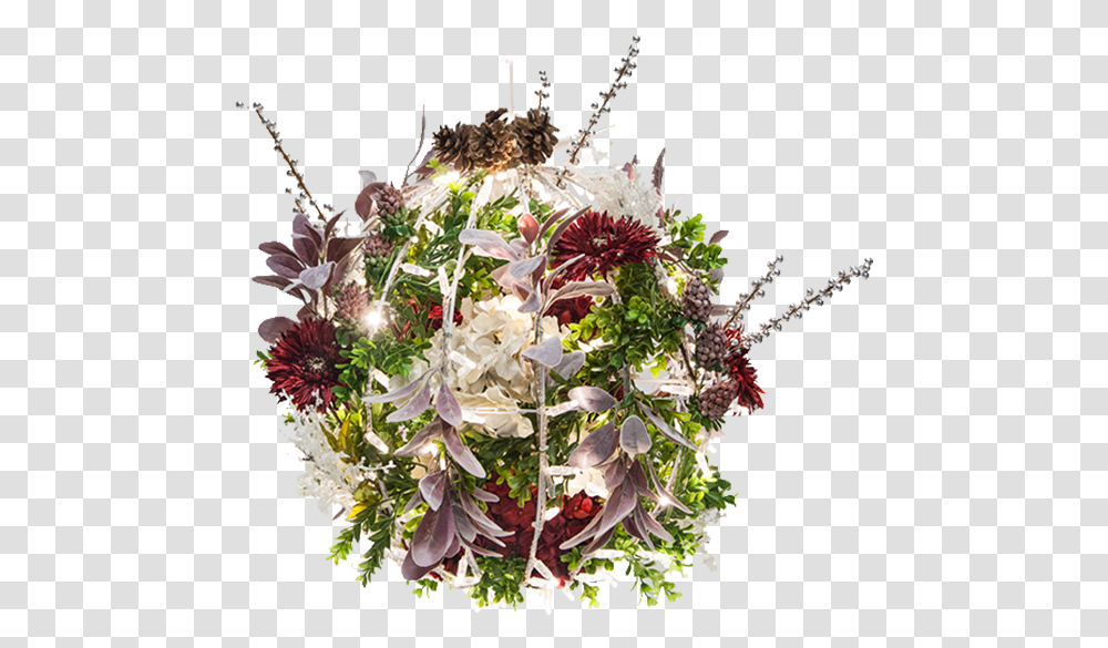 Diy Flower Christmas Light Balls Backyard Retreat Ball Flower Bouquet, Plant, Blossom, Flower Arrangement, Tree Transparent Png