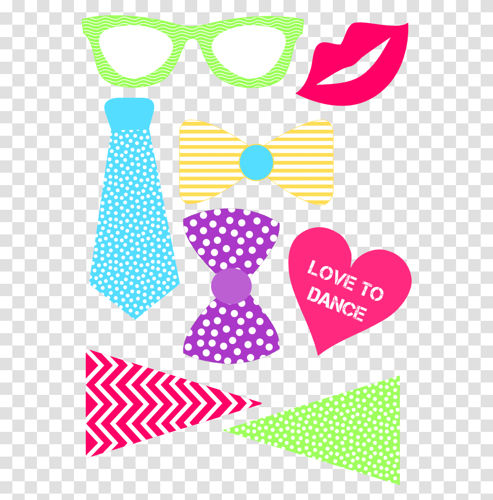 Diy Free Dance Party Photo Props They Birthday, Tie, Accessories, Accessory, Necktie Transparent Png