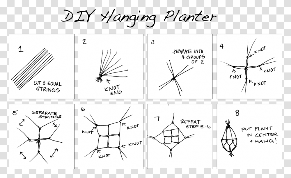 Diy Hanging Planter Knotted String Hanging Planter, Insect, Invertebrate, Animal, Bird Transparent Png