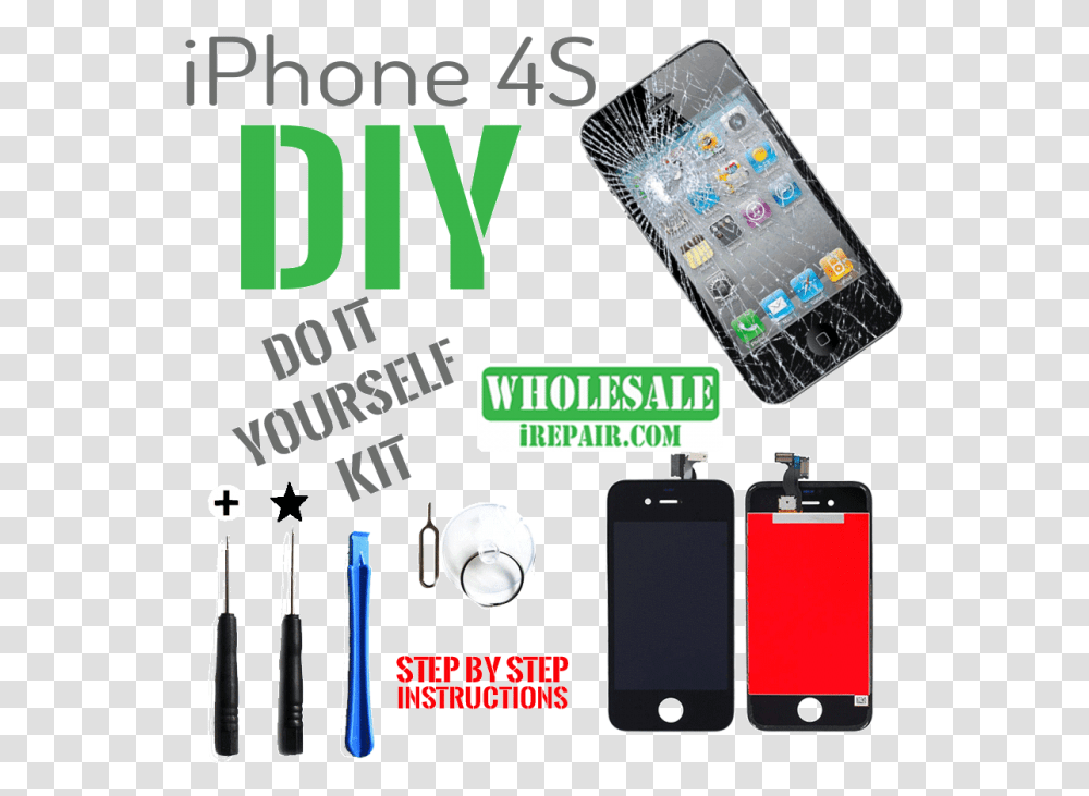Diy Iphone 4s Screen Kit Iphone, Mobile Phone, Electronics, Cell Phone Transparent Png
