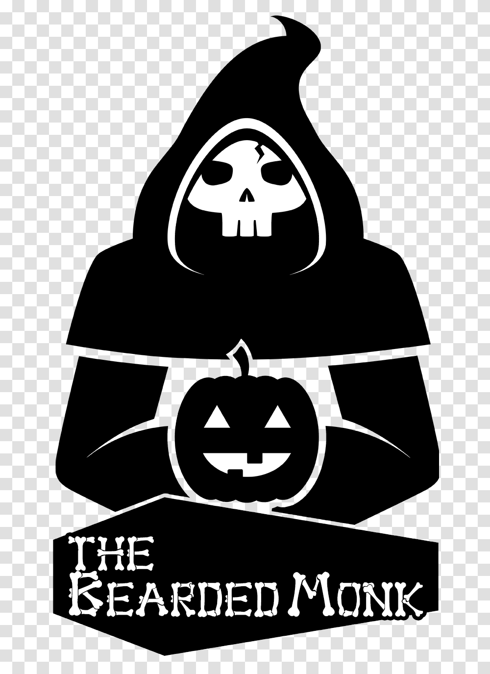 Dizzy Designs The Bearded Monk Halloween Logo Bearded Monk, Stencil, Symbol, Label, Text Transparent Png