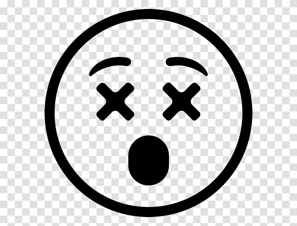 Dizzy Emoji Black And White, Stencil, Face, Texture Transparent Png