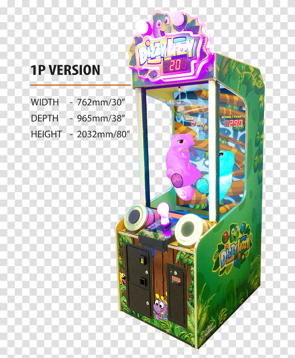 Dizzy Lizzy Game Machine, Arcade Game Machine Transparent Png