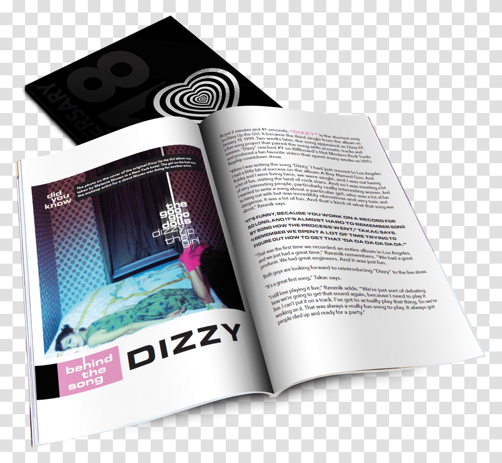Dizzy Up The Girl, Book, Page, Magazine Transparent Png