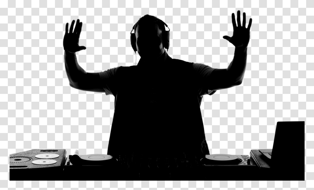 Dj, Person, Silhouette, Finger, Hand Transparent Png