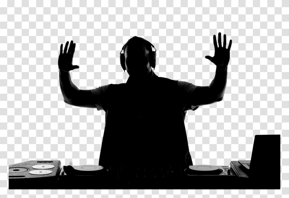 Dj, Person, Silhouette, Finger, Sleeve Transparent Png