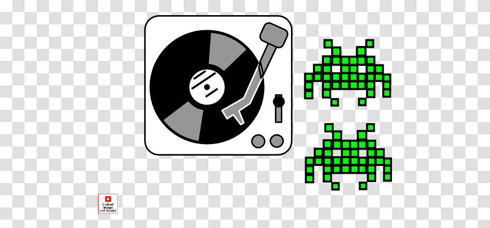 Dj Space Invaders Clip Art Vector Clip Art Turntable Record Player Clipart, Clock, Scoreboard, Disk Transparent Png