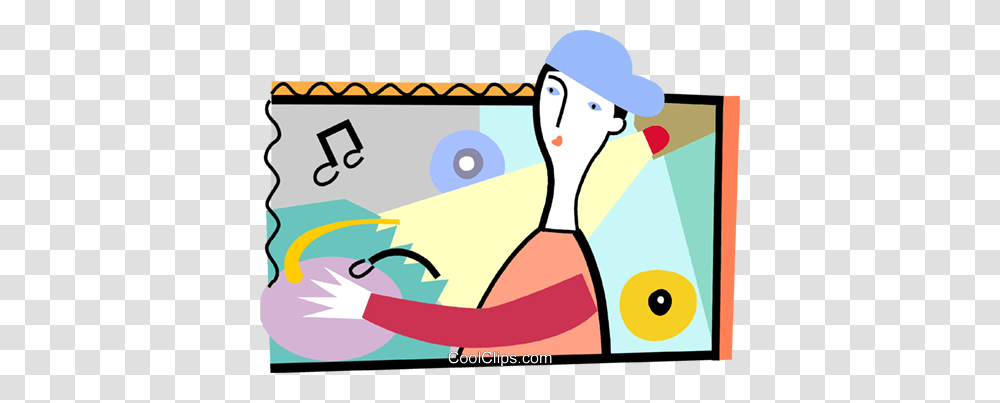 Dj Spinning His Music Royalty Free Vector Clip Art Illustration, Outdoors, Nature, Screen, Monitor Transparent Png