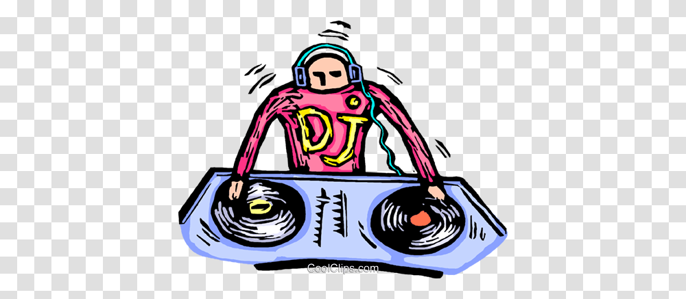 Dj Working With His Music Disk Jockey Royalty Free Vector Clip, Person, Astronaut, Doodle, Drawing Transparent Png